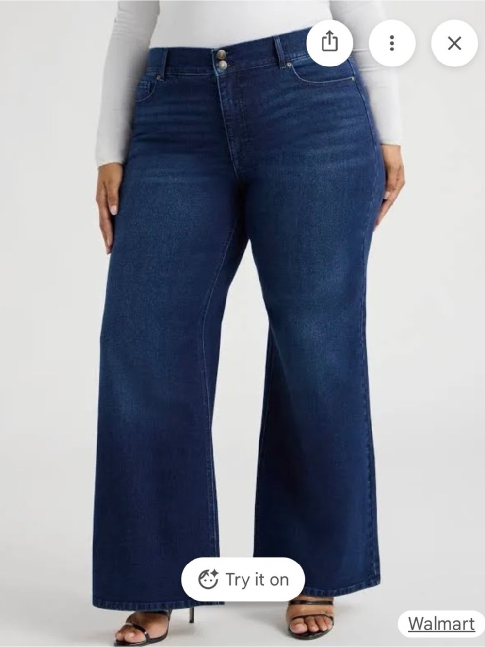 sofia by sofia vergara Dark Blue Wide-Leg High-Rise Jeans